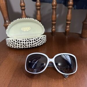 Coach Simone S805 white sunglasses with case